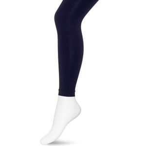 Bonnie Doon Gladde Dames Legging maat S/M Donker Blauw - 120 Denier - Naadloos Broekgedeelte - Warm in Winter - Koel in Zomer - Zeer Comfortabel - Maximaal Draagcomfort - Micro Fibre Footless - Stevig Materiaal - Donkerblauw - Navy - BN951871.102