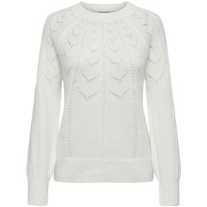 Only - Mikani - Gebreide Pullover - Wit - Lange Mouwen - Ronde Hals