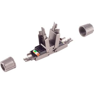 Premium verbindingsadapter (STP) voor CAT6a netwerkkabel / metaal