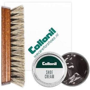 Collonil schoenpoets | Schoenpoets set | Shoe cream | Borstel | Poetsdoek | Kleur: Mink grey