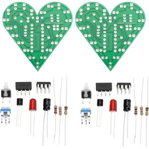 Solderen Praktijk Kit: Hartvormige LED Knipperende Lichten - 2 stuks