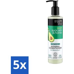 Organic Shop - Natural Repairing Conditioner - Avocado & Honey - 280 ml - Bulkverpakking - 5 stuks