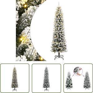 The Living Store Kunstkerstboom met 300 LED's en sneeuw 240 cm - Kunstkerstboom - Slimme Kerstboom - Kerstdecoratie - Led Kerstlicht - Wintersfeer