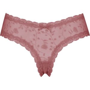 Hunkemöller Dames Lingerie Brazilian V-shape Mesh - Paars - maat XL