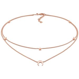 Elli Dames Halsketting Dames Choker Laagje Astro Halve Maan Sterren in 925 Sterling Zilver