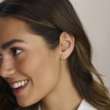 Oorknop - 14k Geelgouden - Diamant 0.05ct H Si - Per Stuk