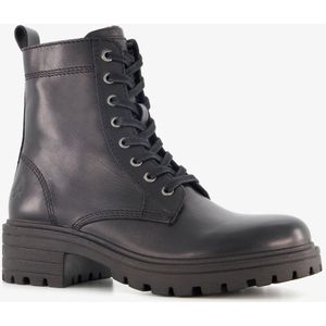 Hush Puppies leren dames veterboots zwart - Maat 36