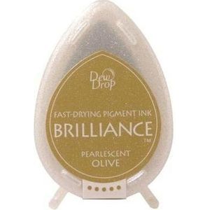 Inktkussen Brilliance Dew drops Pearlescent Olive - 1 stuks dewdrop olijf groen