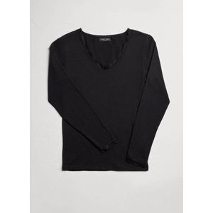 Ysabel Mora - Katoen - Shirt Lange Mouwen - Zwart