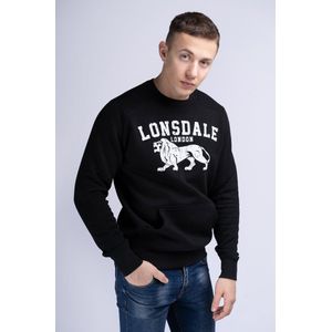 LONSDALE Kersbrook Sweatshirt Heren - Black / Ecru - XL