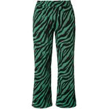 MIAMODA - Dames - Broek gekleurd zebramotief elastische tailleband. - Groen - Maat 44