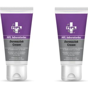 HFL - dermazink cream - voetverzorging - ondersteunt het herstellend vermogen van de huid - duopack - 2x30 ml
