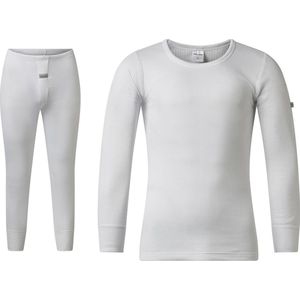 Gentlemen - heren thermo set - T-shirt lange mouw en pantalon - wit - maat XXL