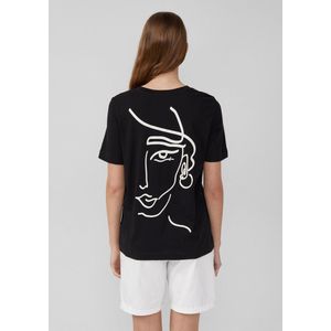 s.Oliver - Shirt - Blauw - Motiefprint - Kwartmouw