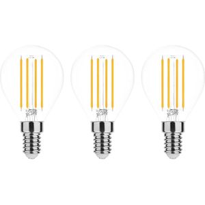 Modee E14 LED Lamp - Neutraal Wit - LED Filament Globe Mini P45 - 4W - 470lm - Vervangt 40W Halogeen Gloeilamp - 3 stuks