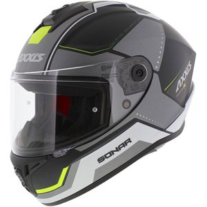 Axxis Draken S helm Sonar mat zwart grijs geel S
