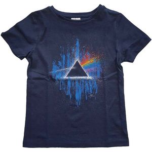 Pink Floyd - Dark Side Of The Moon Blue Splatter Kinder T-shirt - Kids tm 10 jaar - Blauw