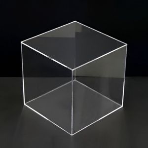 Plexiglas kubus / brievenbuss-s30x30x30cms-sMet dichte deksel én deksel met gleuf