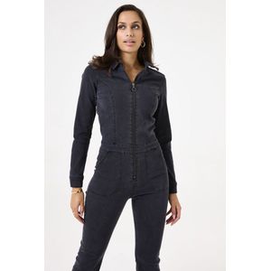 GARCIA Dames Effen Jumpsuit Zwart Lange mouw