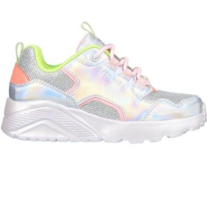 Skechers Uno Lite - Metallic Pops Meisjes Sneakers - Silver - Maat  34