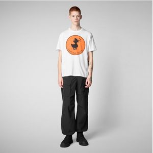 Save The Duckvoor mannen. DT0825M-BESY20 T-shirt Stampa wit (L), Casual, Katoen, Korte mouwen