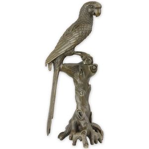 Ara Papegaai - Bronzen Beeld - Vogel Sculptuur - Brons Beeldje - Kunst Decoratie - 8x7x18