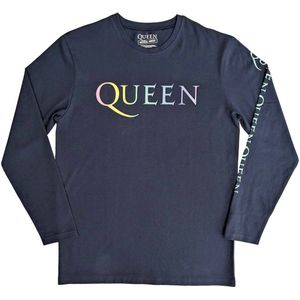 Queen - Rainbow Crest Longsleeve shirt - 2XL - Blauw