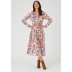 Damart - Lange maxi jurk getextureerd crêpe - Dames - Beige - 50