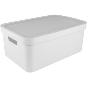 Sundis Clear Box, set van 6 transparante kunststof opbergdozen met deksel, stapelbaar en stapelbaar, ideaal voor het opbergen van laarzen en winterschoenen