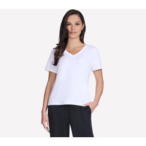 SKECHERS Dames T-shirt - Wit, Korte Mouwen, Actief Wandelen