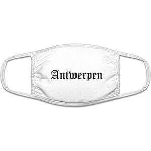 Antwerpen mondkapje | gezichtsmasker | bescherming | bedrukt | logo | Wit mondmasker van katoen, uitwasbaar & herbruikbaar. Geschikt voor OV