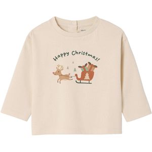 Vertbaudet - T-shirt - Lange Mouwen - Baby - Kerstmis Motief Slee