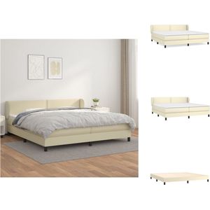 vidaXL Bed - Crème Kunstleer - 203x203x78/88 cm - Pocketvering en middelharde ondersteuning - Bed