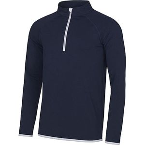 Herensportshirt 'Cool 1/2 Zip Sweat' Navy/White - S