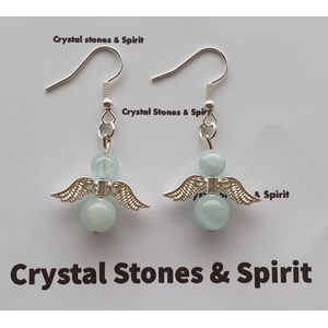 Oorbellen ""Aquamarijn"" engel