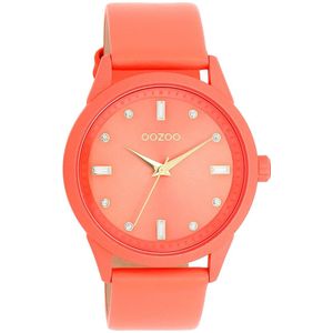 OOZOO Timepieces - Roze schelpkleurige OOZOO horloge met roze schelpkleurige leren band - C11285
