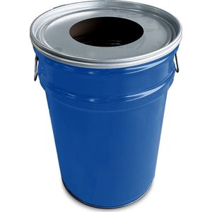 BinBin Silver blue hole 60 liter prullenbak-afvalbak-vuilnisbak voor binnen en buiten gebruik- met gatdeksel 20 cm en handvaten. 40x58CM