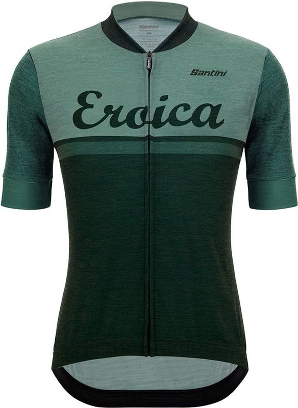 Santini Eroica Valle Wool Jersey Fietsshirt (Heren |groen)