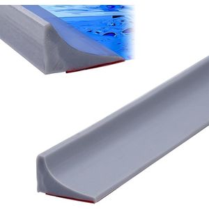 Anti water strip - Douche dorpels - 2 meter - Opvouwbare douchewaterdam - droge en natte scheiding - grijs - Sanitaire Waterstopper - TPE