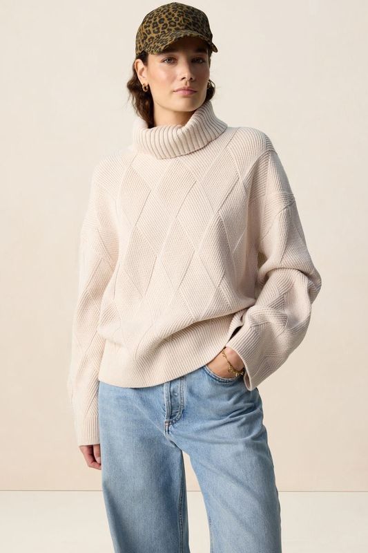 Sissy-Boy - Gebreide Trui - Wit - Met Patroon