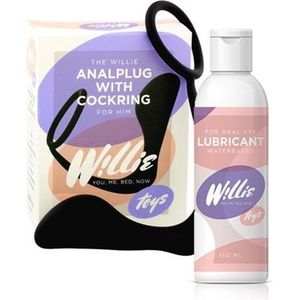 Willie Toys Anaaltoys - Anaalplug + Cockring pakket - Inclusief: Willie Anaal glijmiddel