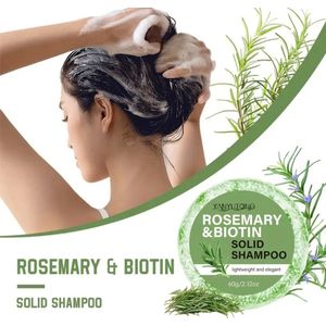 100% rozemarijn shampoo bar met biotin met natuurlijke ingredienten. Helpt haaruitval te verminderen en stimuleert nieuwe haar aangroei. 60gr