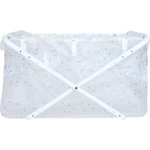 BiBaBad Premium Line Blue , opvouwbaar bad , confettiprint 90 x 90 cm. Maak van je douche een kinderbad!