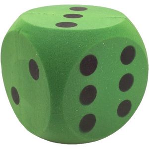 Sinterklaas spel grote foam dobbelsteen groen 16 x 16 cm - Pakjesavond dobbelspel