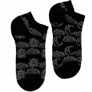 Hop Hare - Bamboe - Enkelsokken - Sneakersokken - Dag Nacht - Vrolijke Sokken - maat 41-46