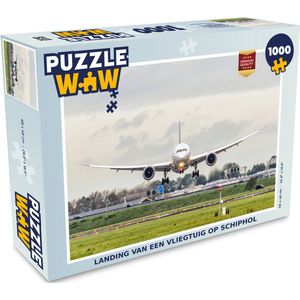 Puzzel Landing van een vliegtuig op Schiphol - Legpuzzel - Puzzel 1000 stukjes volwassenen