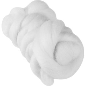 Naaldviltwol Gekleurd - 8 Kleuren - Wolviltkit met Wolzwervend Garen - Licht - Voor Naaien en Trimmen (Wit)