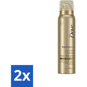 2 x Dove DermaSpa - Zelfbruiner - Tanning Mousse - Medium-Dark - 150 ml - Zonnebruining Mousse - Dove DermaSpa - Natuurlijke Bruining - Gelijkmatige Bruining - Hydraterende Bruining