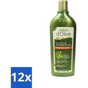 Dalan d'Olive - Shampoo - Haarherstel - Voor Droog & Beschadigd Haar - 400 ml - Voordeelverpakking - 12 stuks