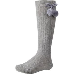 Hoge kniekousen met bolletjes | Donker grijs | 2 (23-25)